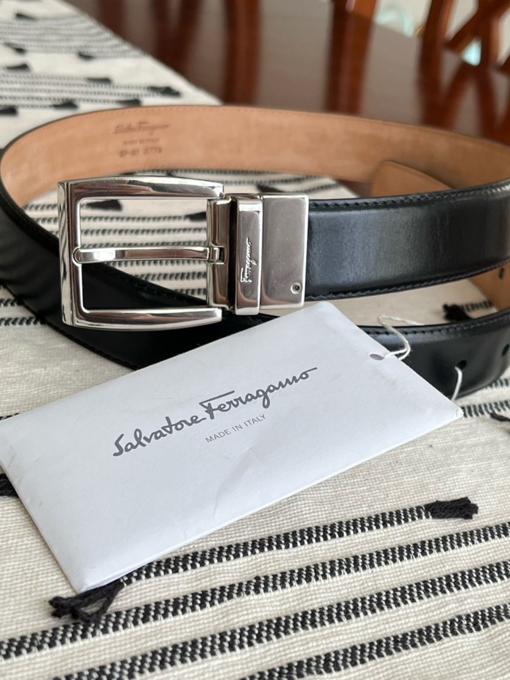 Salvatore Ferragamo belt black leather classic belt Nero soprano calf